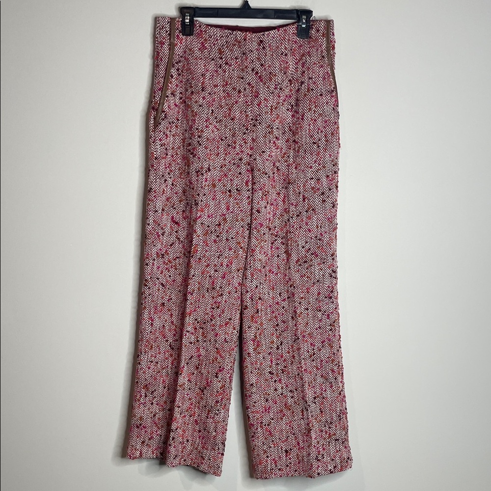Beatrice b | Women’s Pink Textured Tweed Wide Leg Pants Size 10